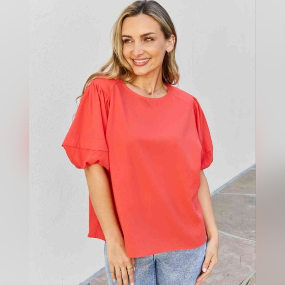 Petal Dew Tops - Petal Dew Puff Short Sleeve Top